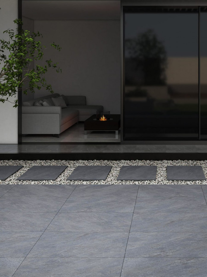 Eclipse Dark Grey Virtue Vitrified Porcelain Paving Slabs 600x600 Pack