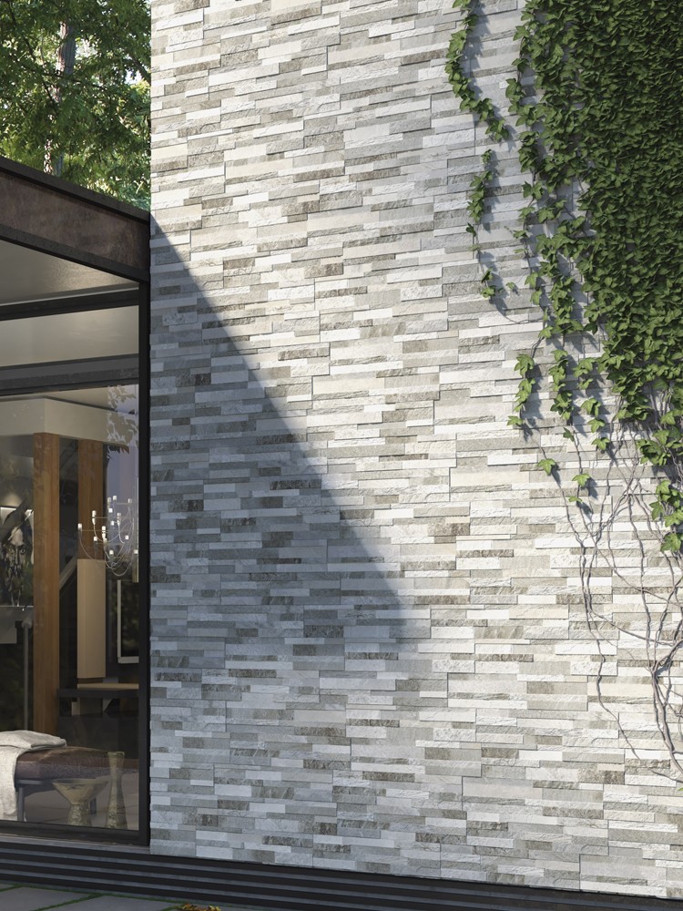 Grey Slate Split Face Effect Outdoor Wall Cladding Tile - 150x610mm