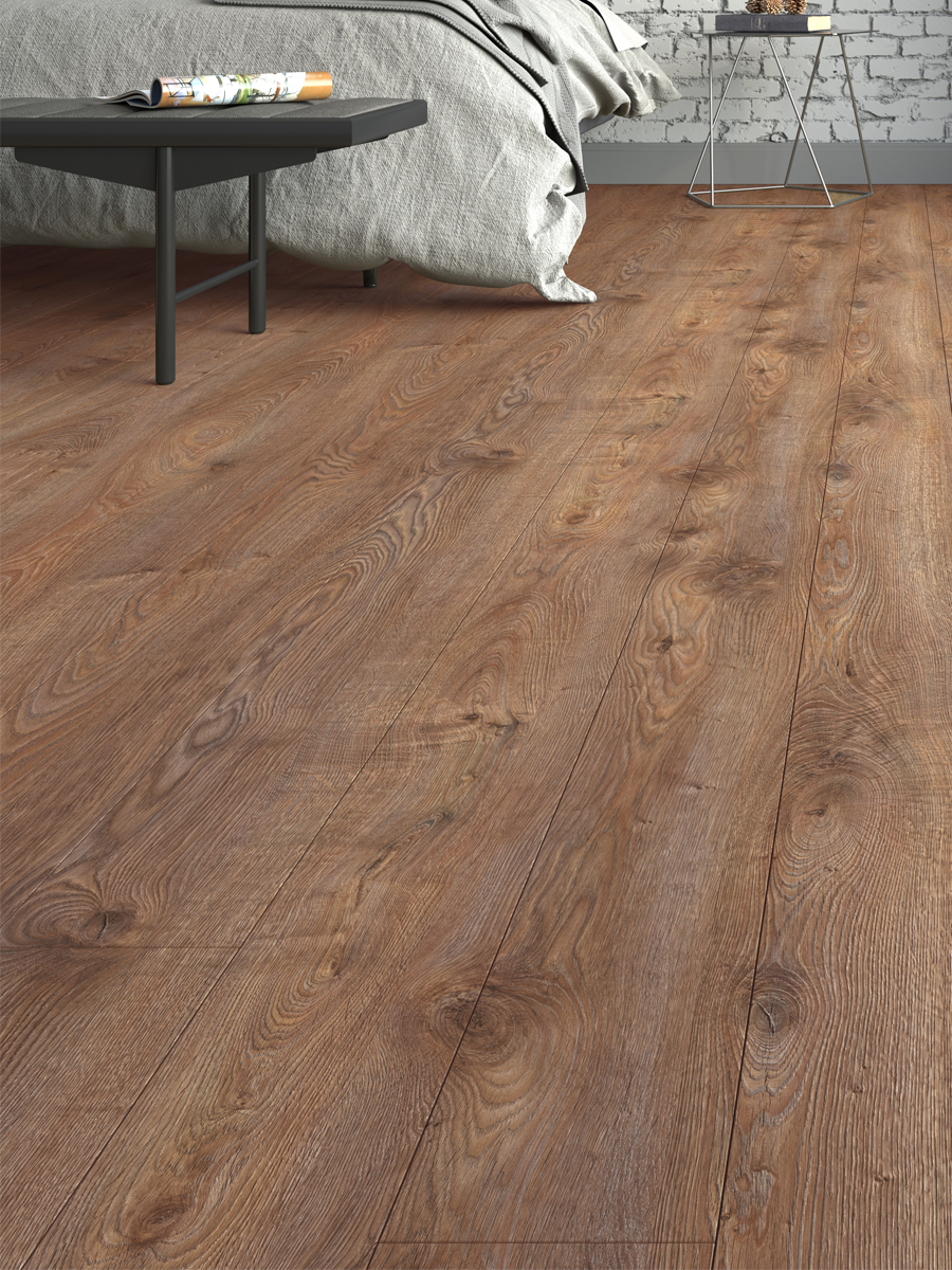 Rustic Teak Wood Click Laminate Flooring - 1195x189x12(mm)