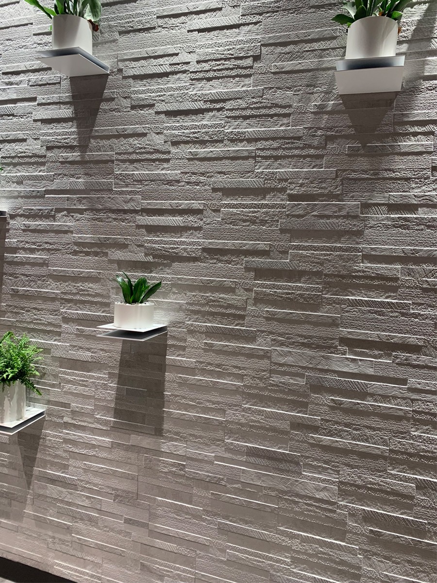 White Quartz Split Face Effect Outdoor Wall Cladding Tile - 150x610mm