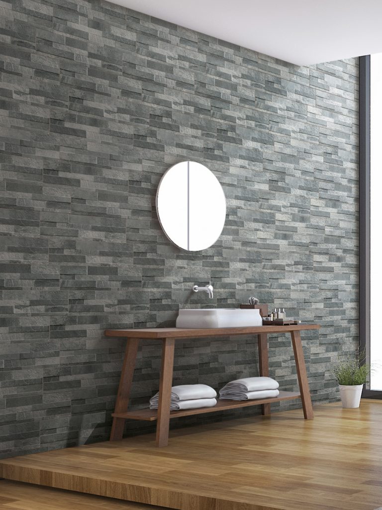 Canyon Black 3D Split Face Wall Tile - 150x610x7-11mm