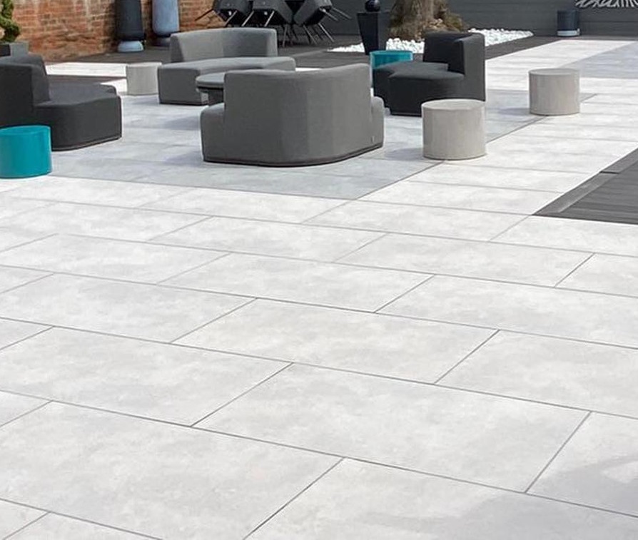 Luna White Virtue Vitrified Outdoor Porcelain Slabs