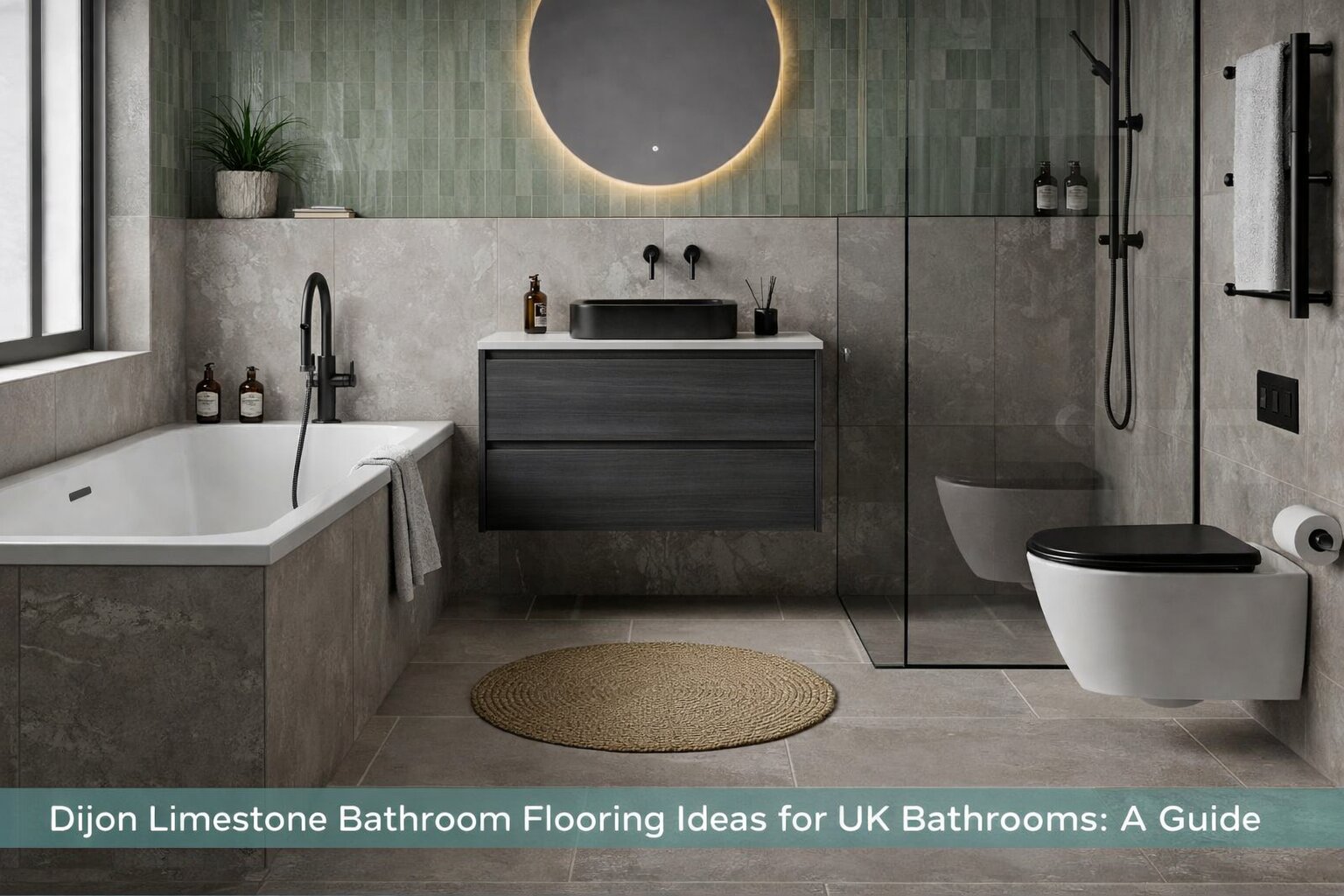Dijon Limestone Bathroom Flooring Ideas For UK Bathrooms: A Guide