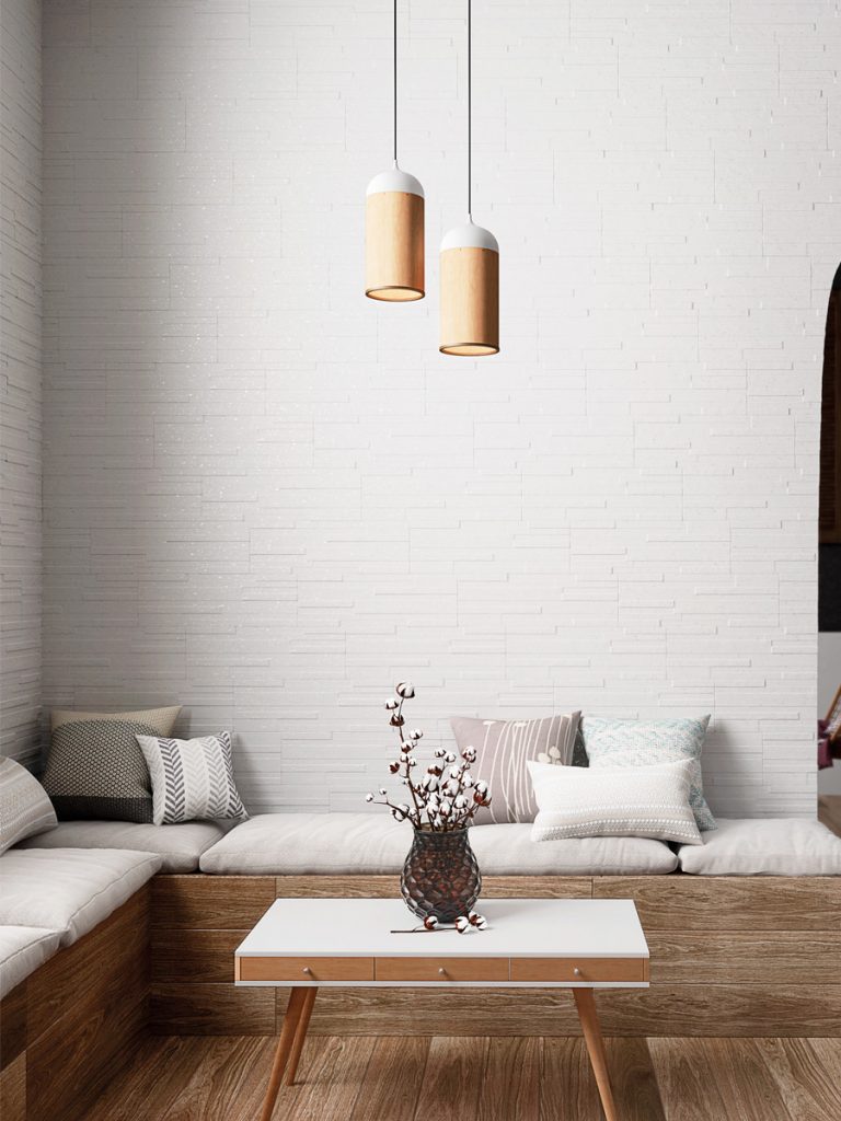 Piedra Blanco Slate Split Face Effect Porcelain Wall Tiles