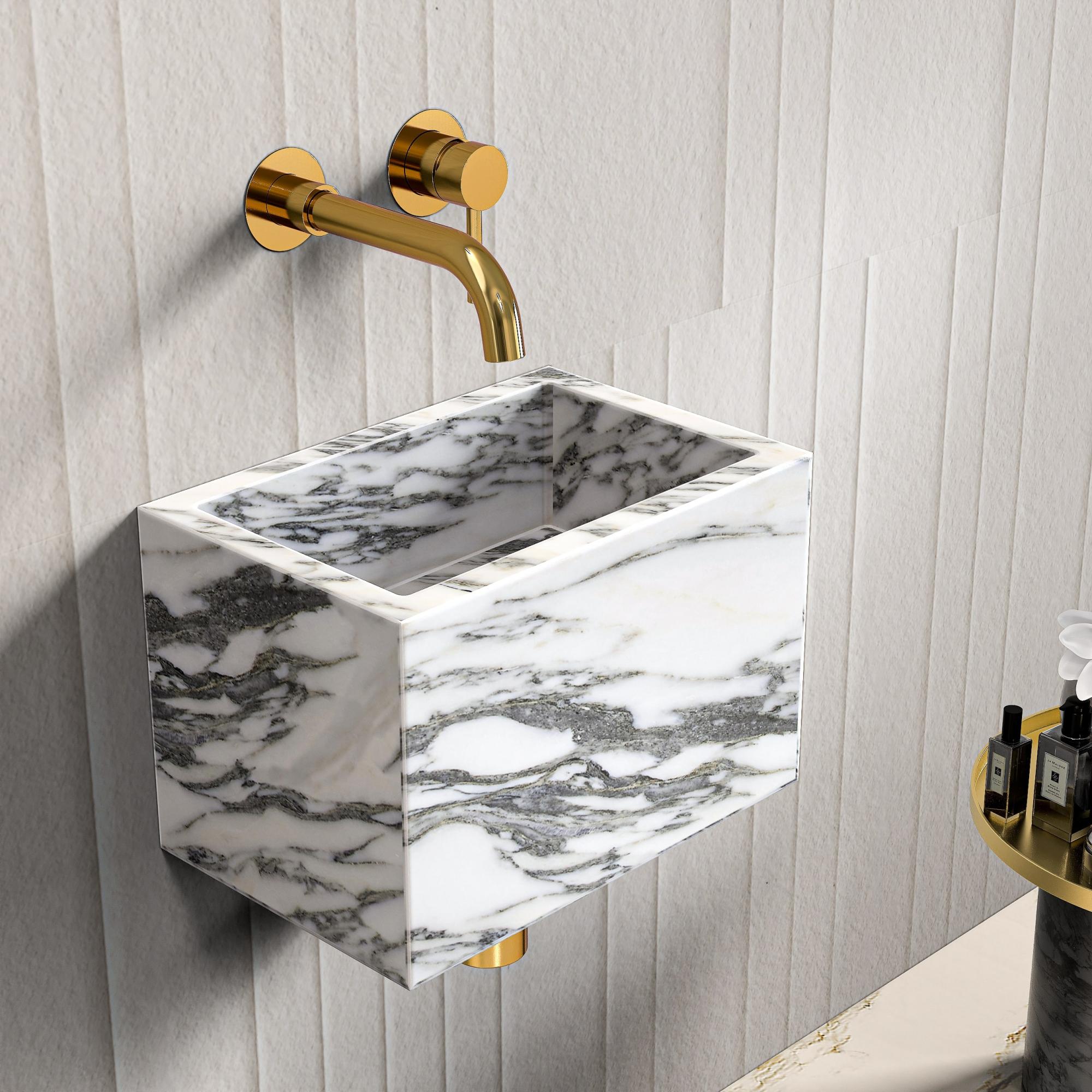 Arabescato Marble Wall Hung Deep Basin - 300mm