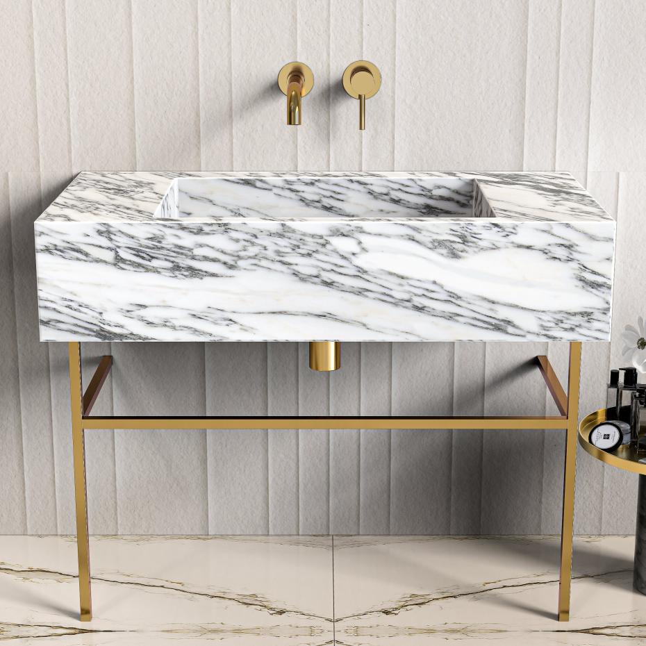 Arabescato Marble Vanity Unit - 750mm