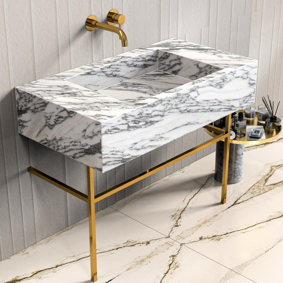 Arabescato Marble Vanity Unit - 750mm