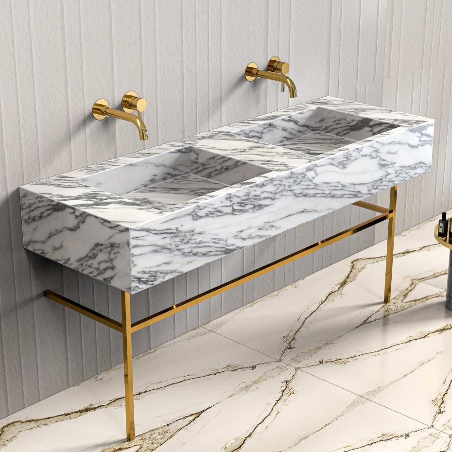 Arabescato Marble Vanity Unit - 1200mm