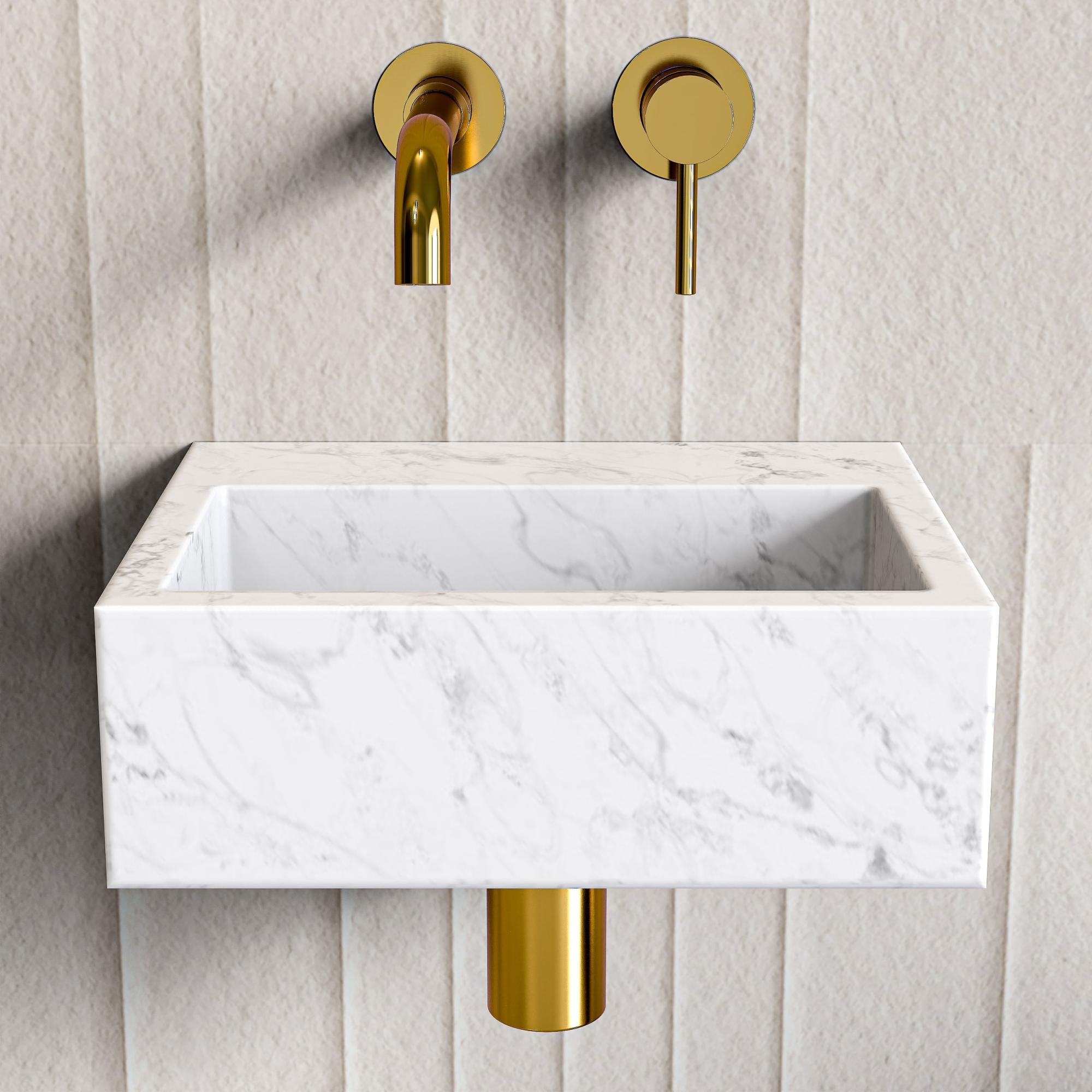 Carrera Marble Wall Hung Basin - 300mm Carrera Marble Wall Hung Basin - 300mm