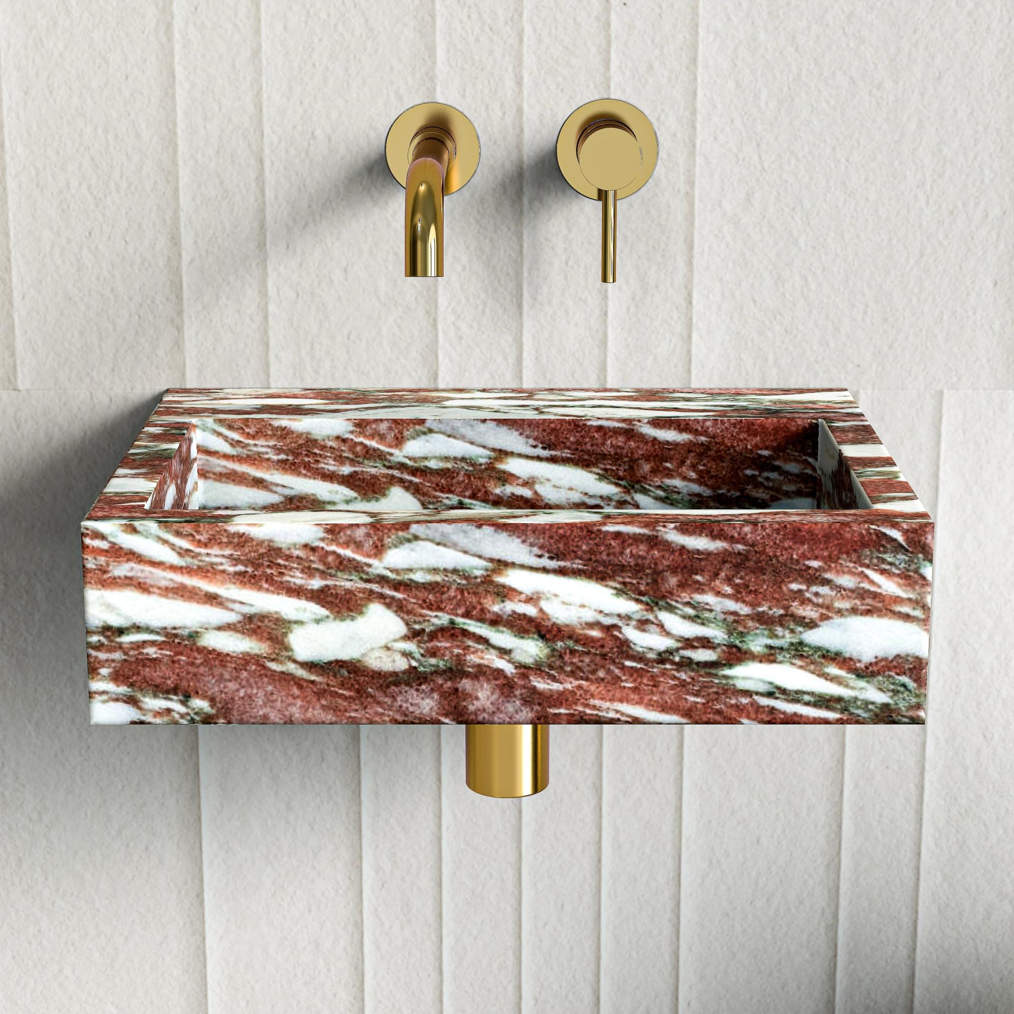 Rosa Norvegia Marble Wall Hung Basin - 400mm