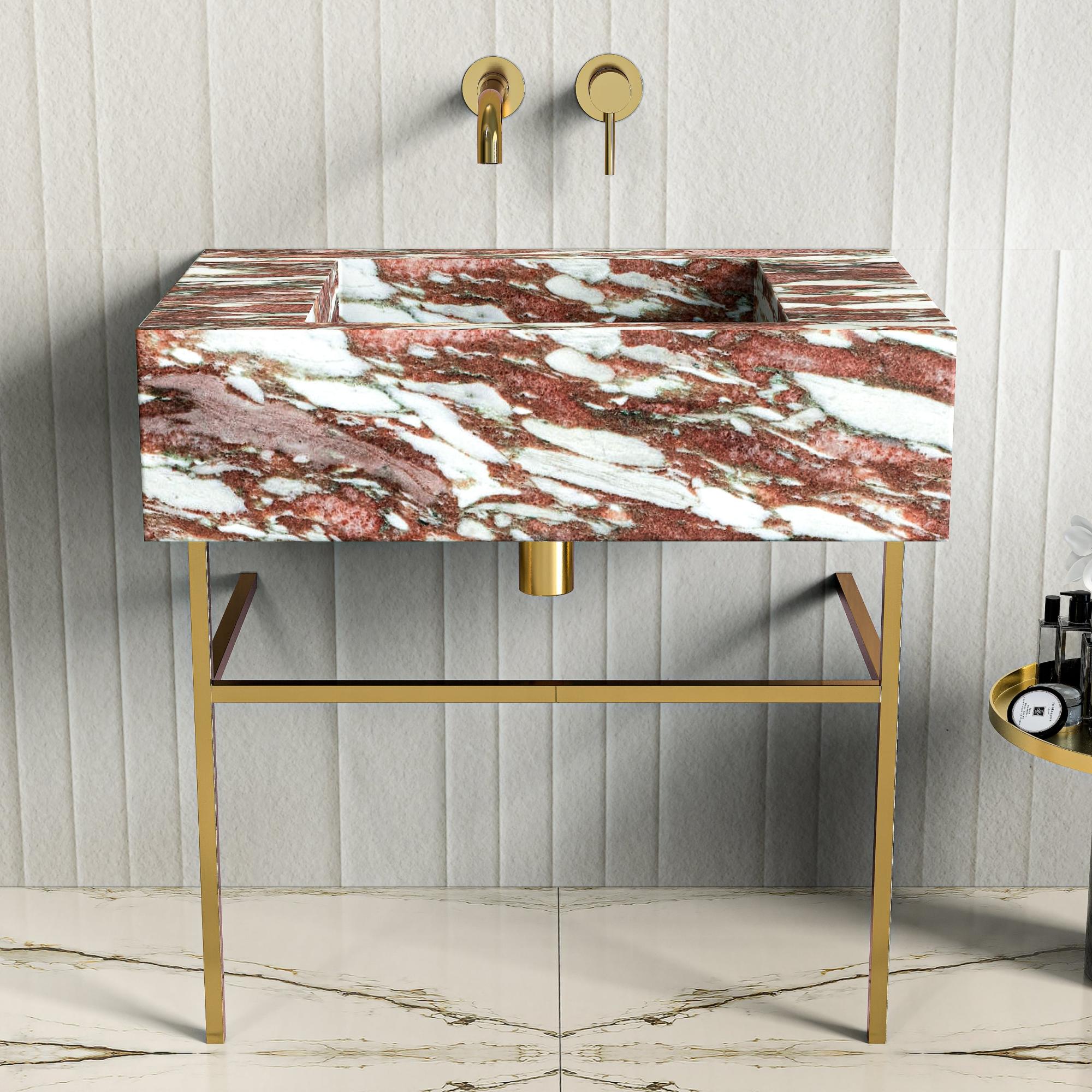 Rosa Norvegia Marble Vanity Unit - 600mm