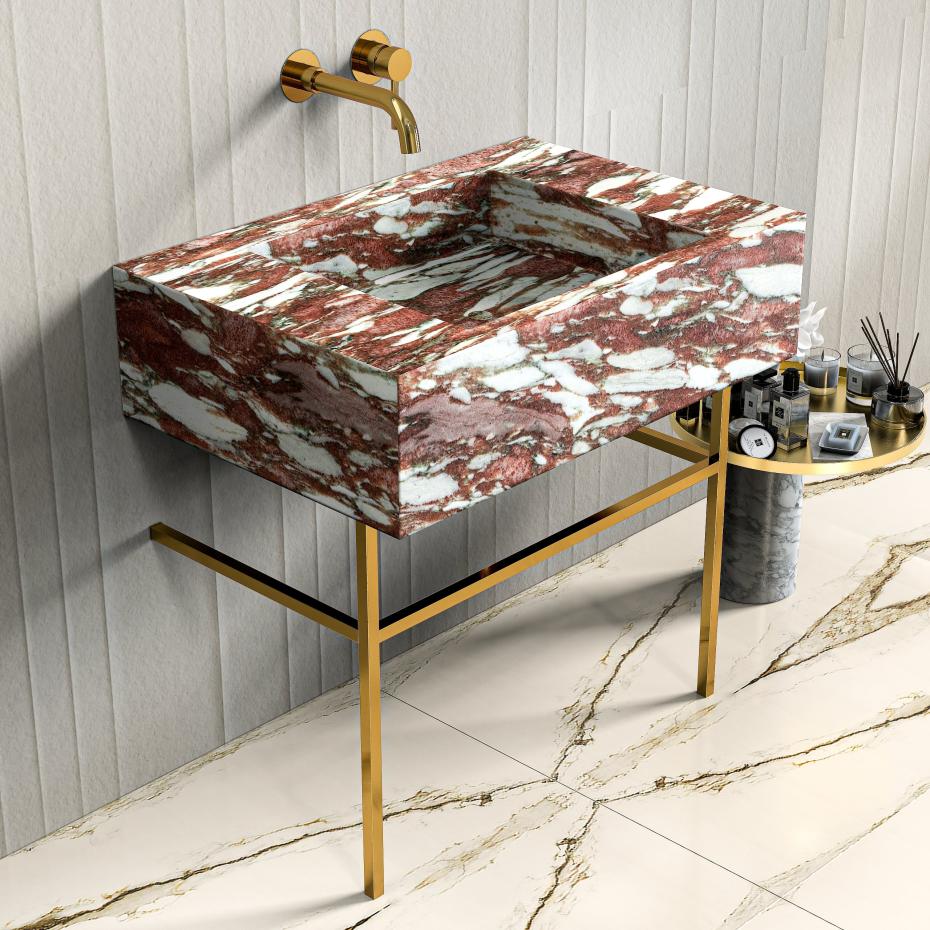 Rosa Norvegia Marble Vanity Unit - 600mm