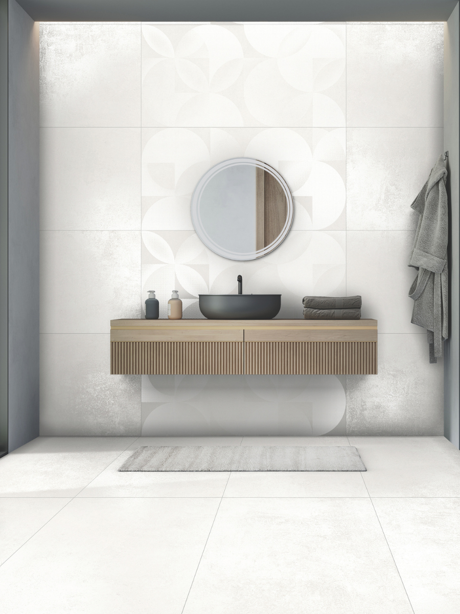Munich White Porcelain Decor Tiles-1200x600