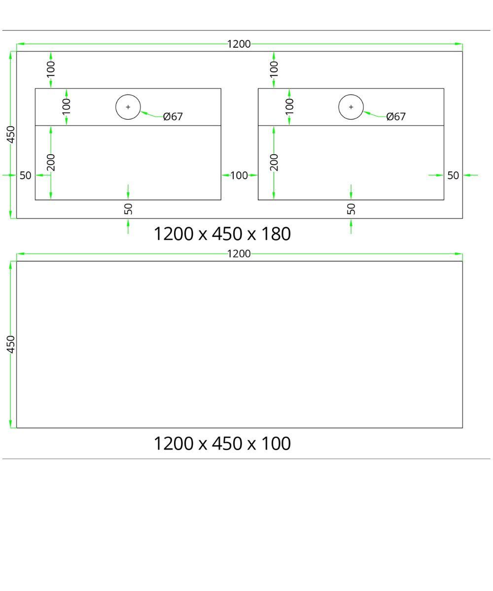 Manos Green Onyx Sink and Shelf - 1200mm