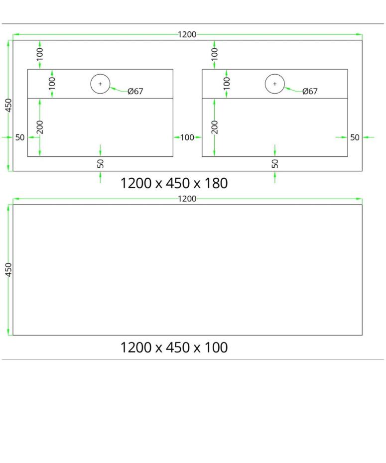 Onyx Turquoise Pulido Sink and Shelf - 1200mm