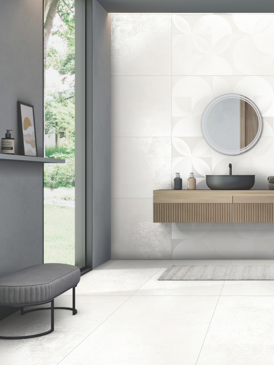 Munich White Porcelain Decor Tiles-1200x600