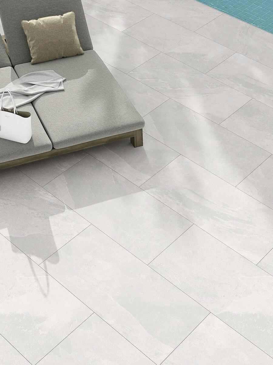 Victoria Grey Pearl Outdoor Porcelain Slabs - 1200x600x20mm