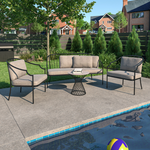 Victorian Sofa Set With Outdoor Side table (2+1+1 seater) Garden