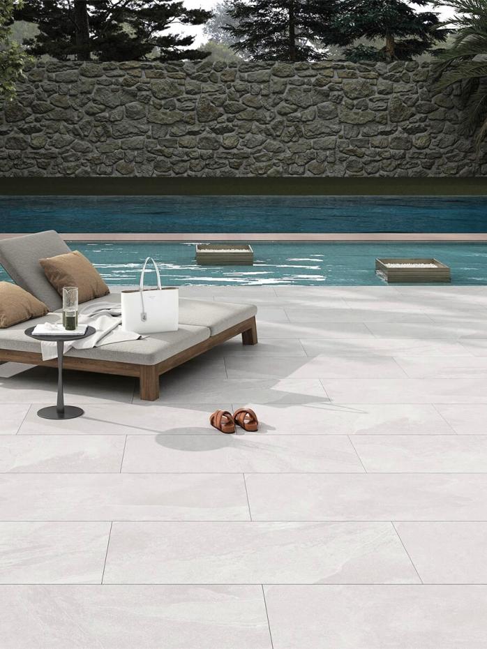 Victoria Grey Pearl Outdoor Porcelain Slabs - 1200x600x20mm