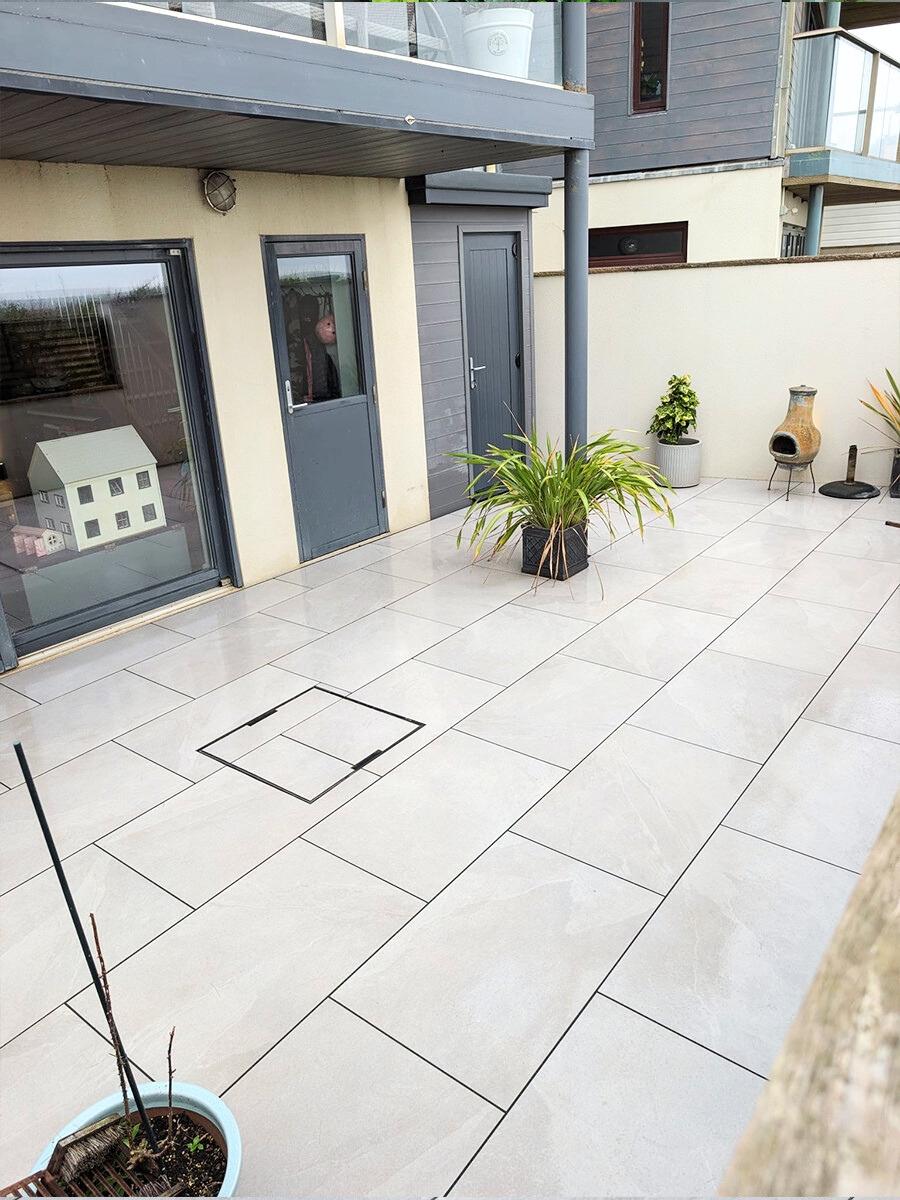 Victoria Grey Pearl Outdoor Porcelain Paving Slabs - 900x600x20mm