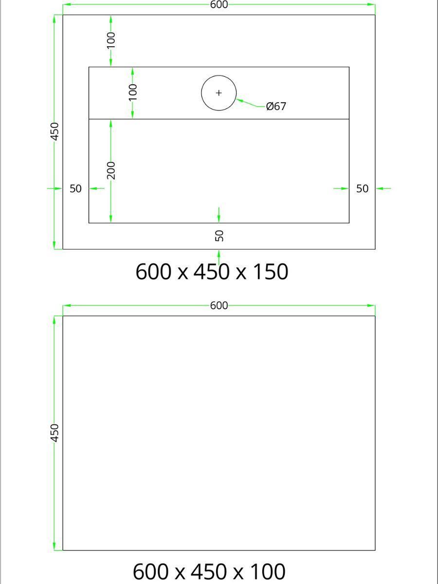 Eunoia Grey Onyx Sink and Shelf - 600mm / 800mm