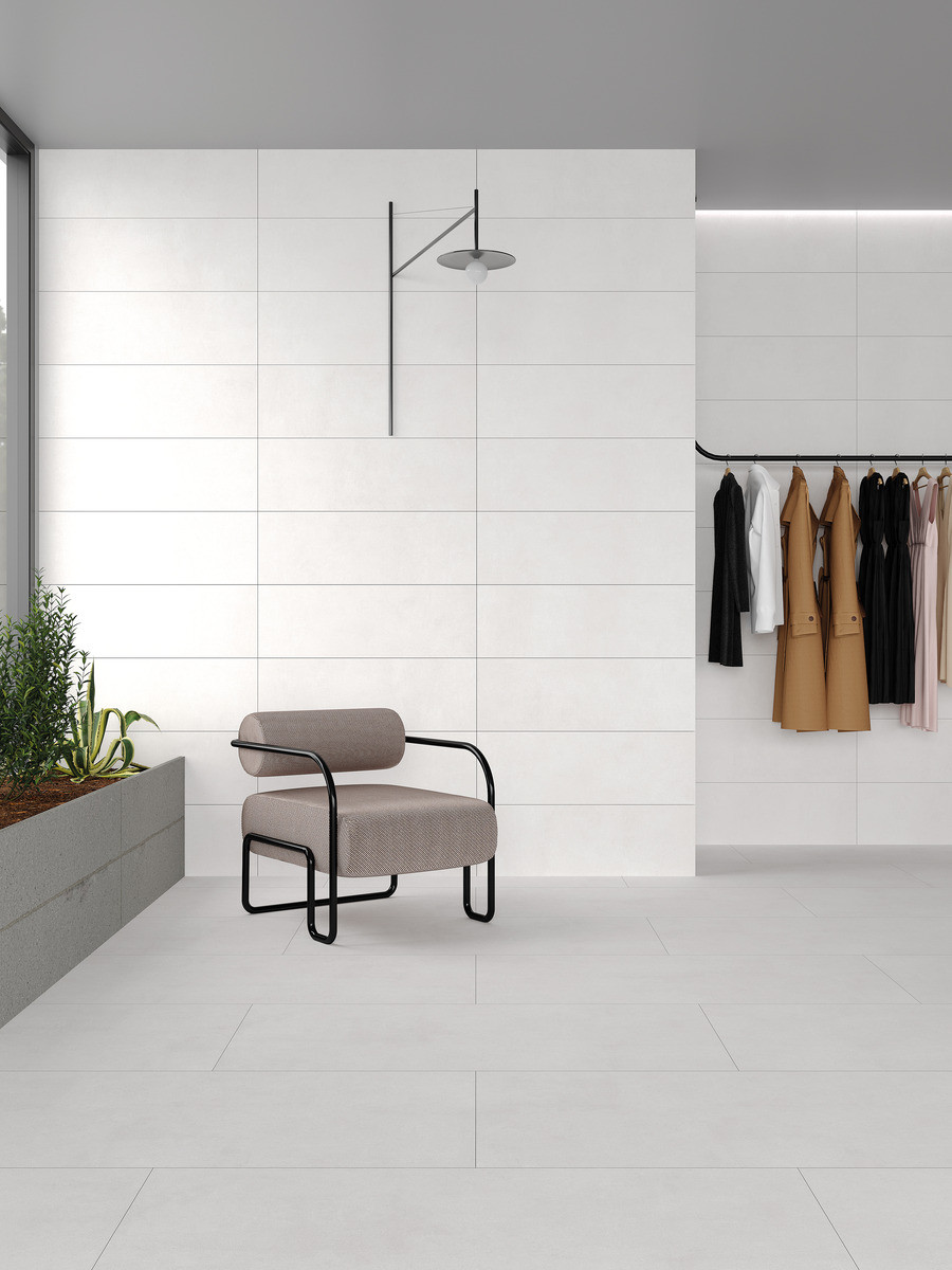 Ark White Porcelain Tiles - 600x600