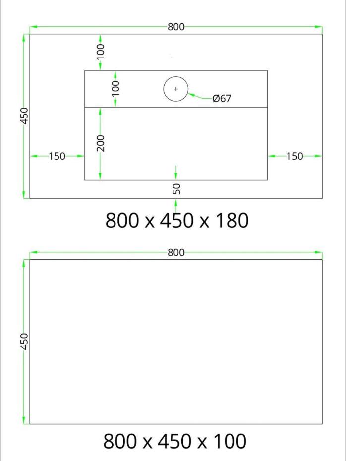 Onyx Turquoise Pulido Sink and Shelf - 600mm / 800mm