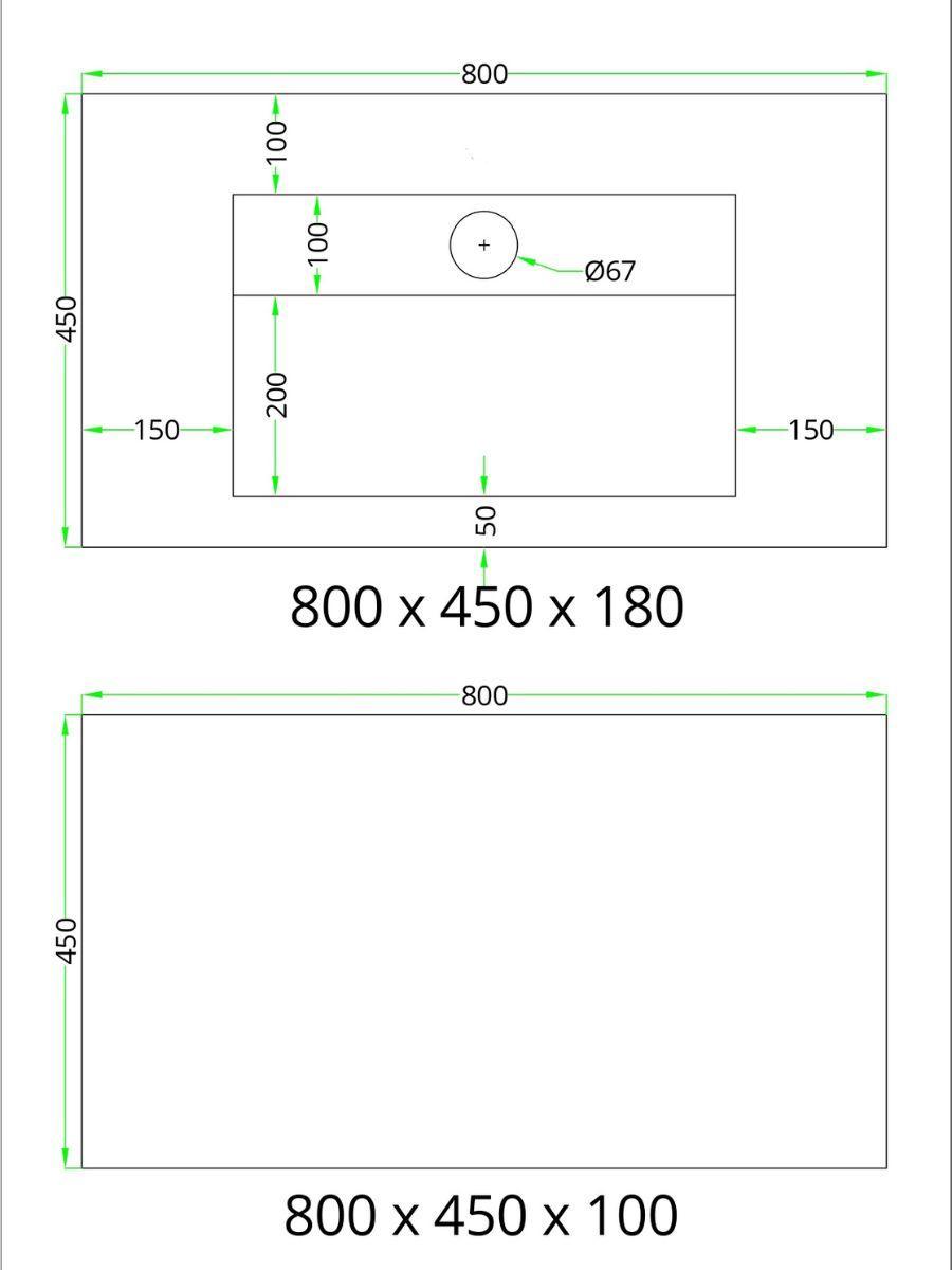 Onyx Turquoise Pulido Sink and Shelf - 600mm / 800mm