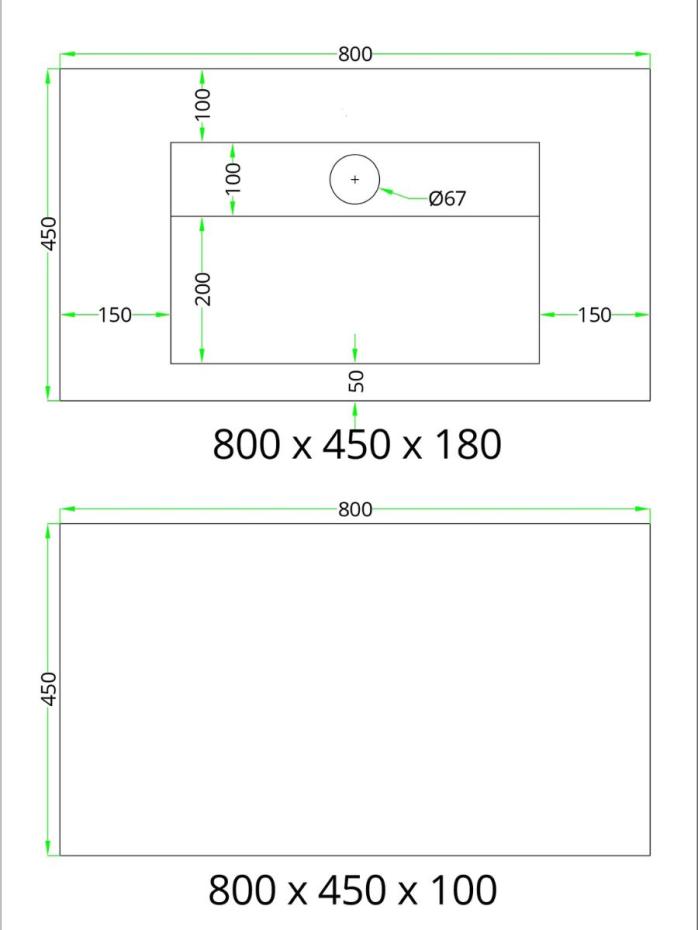 White Onyx Sink and Shelf - 600mm / 800mm