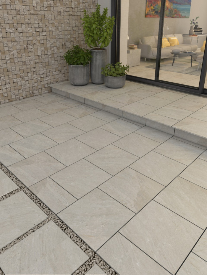 Valencia Beige Porcelain Paving Slabs - 800x800mm
