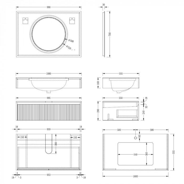 Modena Porcelain Floating Vanity With Soft Touch Drawer - 800mm / 1000mm