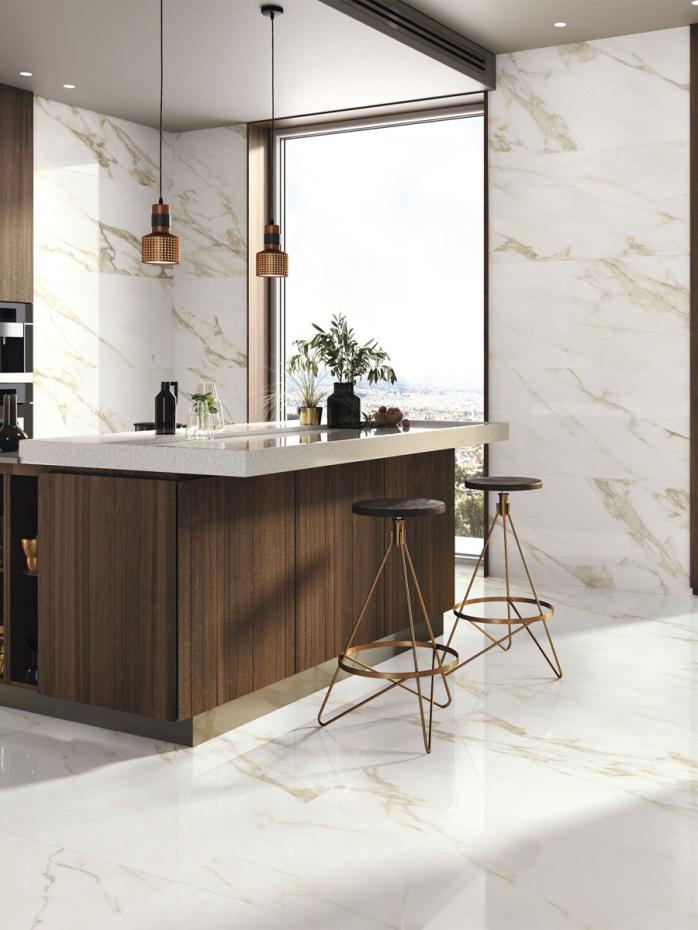 Adagio Gold Marble Non Slip Matt Porcelain Tiles - 1200x600mm