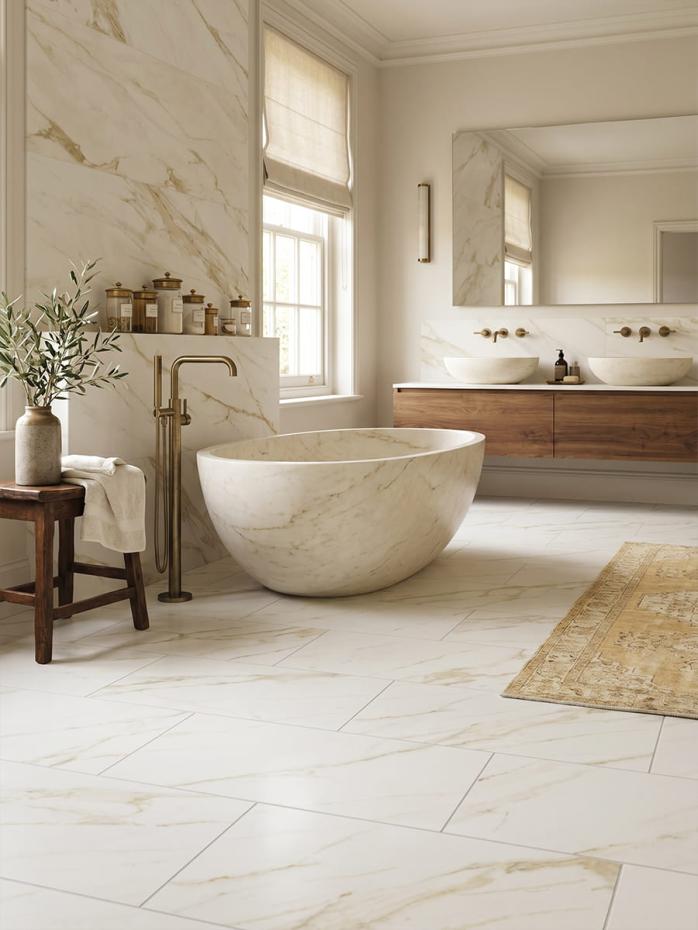 Adagio Gold Marble Non Slip Matt Porcelain Tiles - 1200x600mm