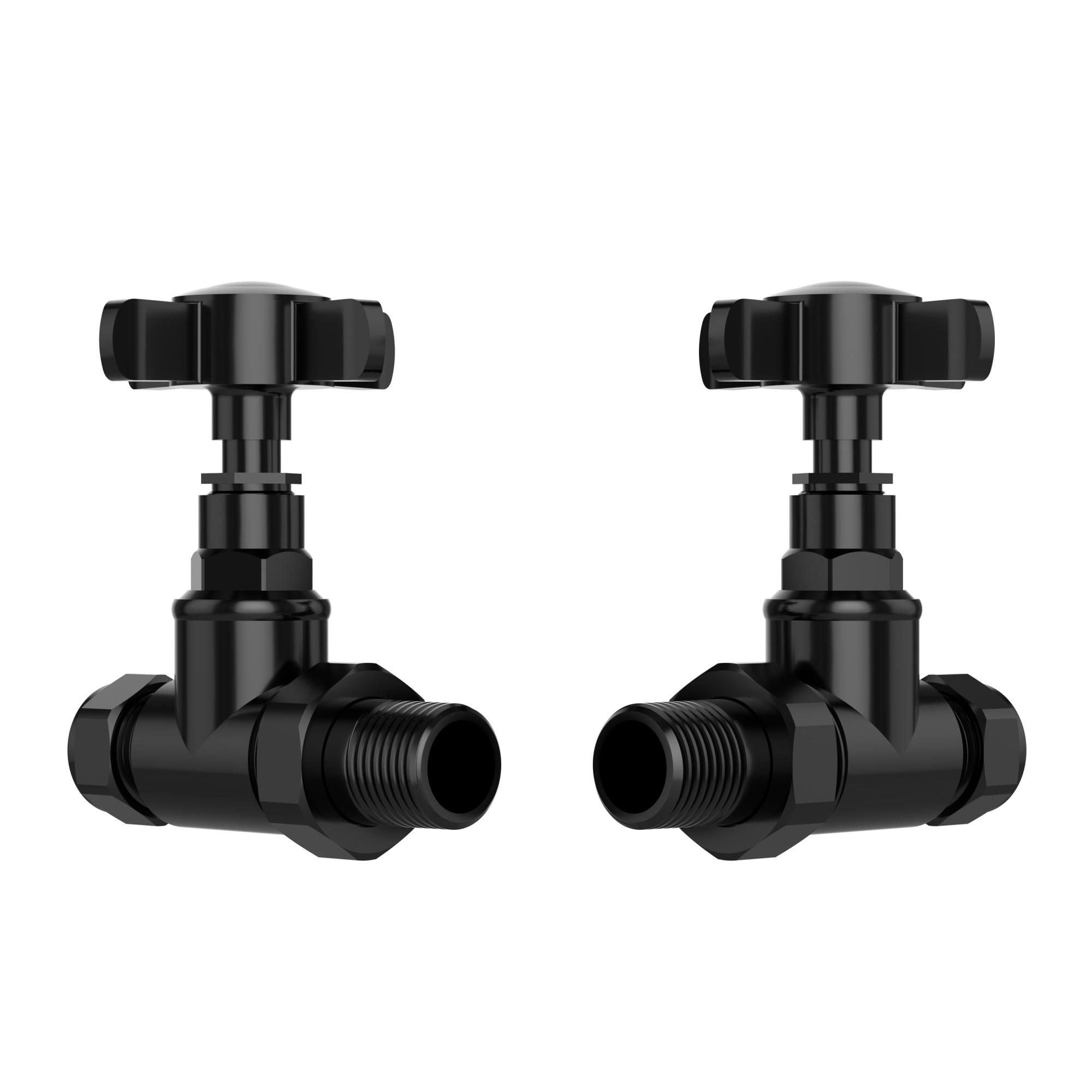 Black Nickel Traditional Radiator Valves (Pair) - 15mm Black Nickel Traditional Radiator Valves (Pair) - 15mm