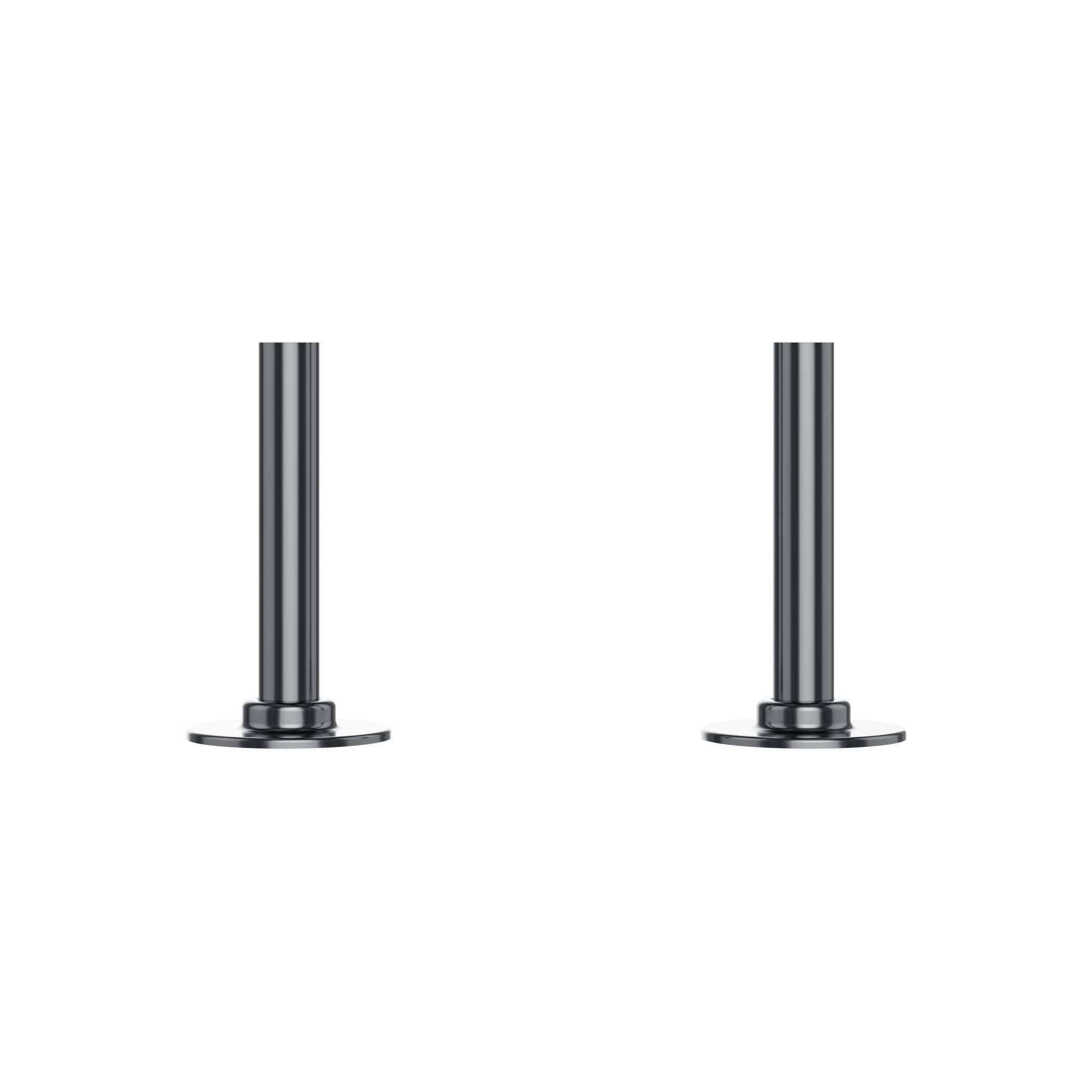 Black Nickel Pipe Connectors For Heated Towel Rails & Radiators (Pair) -15x100mm