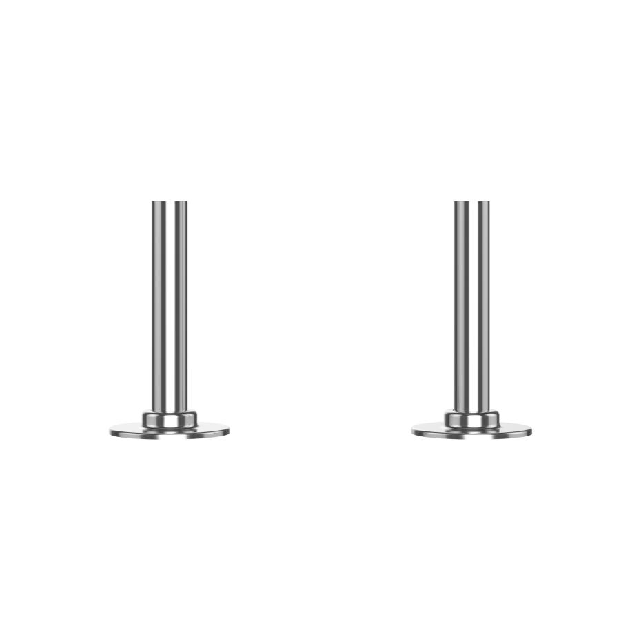 Polished Chrome Pipe Connectors For Heated Towel Rails & Radiators (Pair) -15x100mm