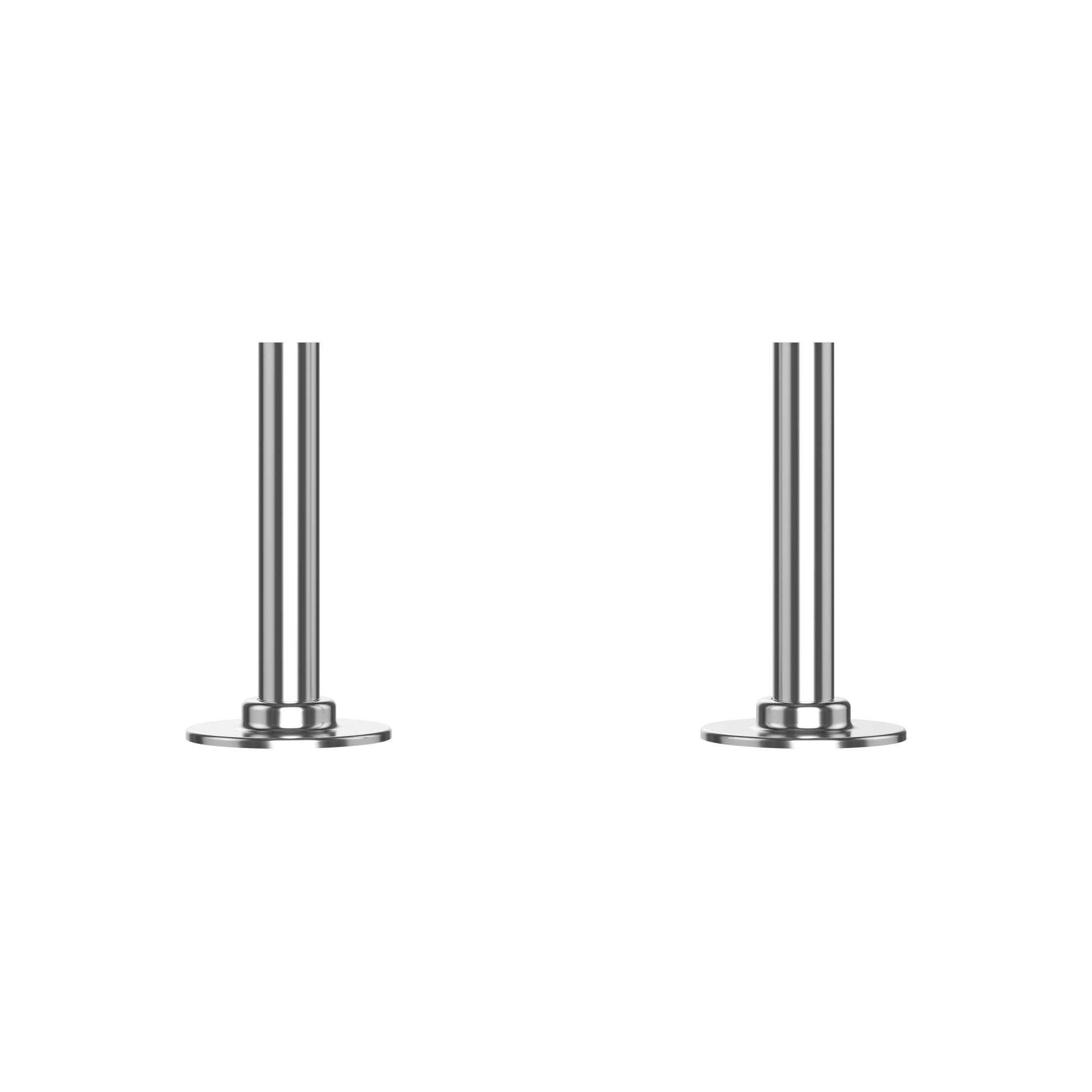 Polished Chrome Pipe Connectors For Heated Towel Rails & Radiators (Pair) -15x100mm