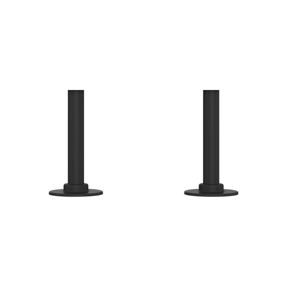 Black Pipe Connectors For Heated Towel Rails & Radiators (Pair) -15x100mm