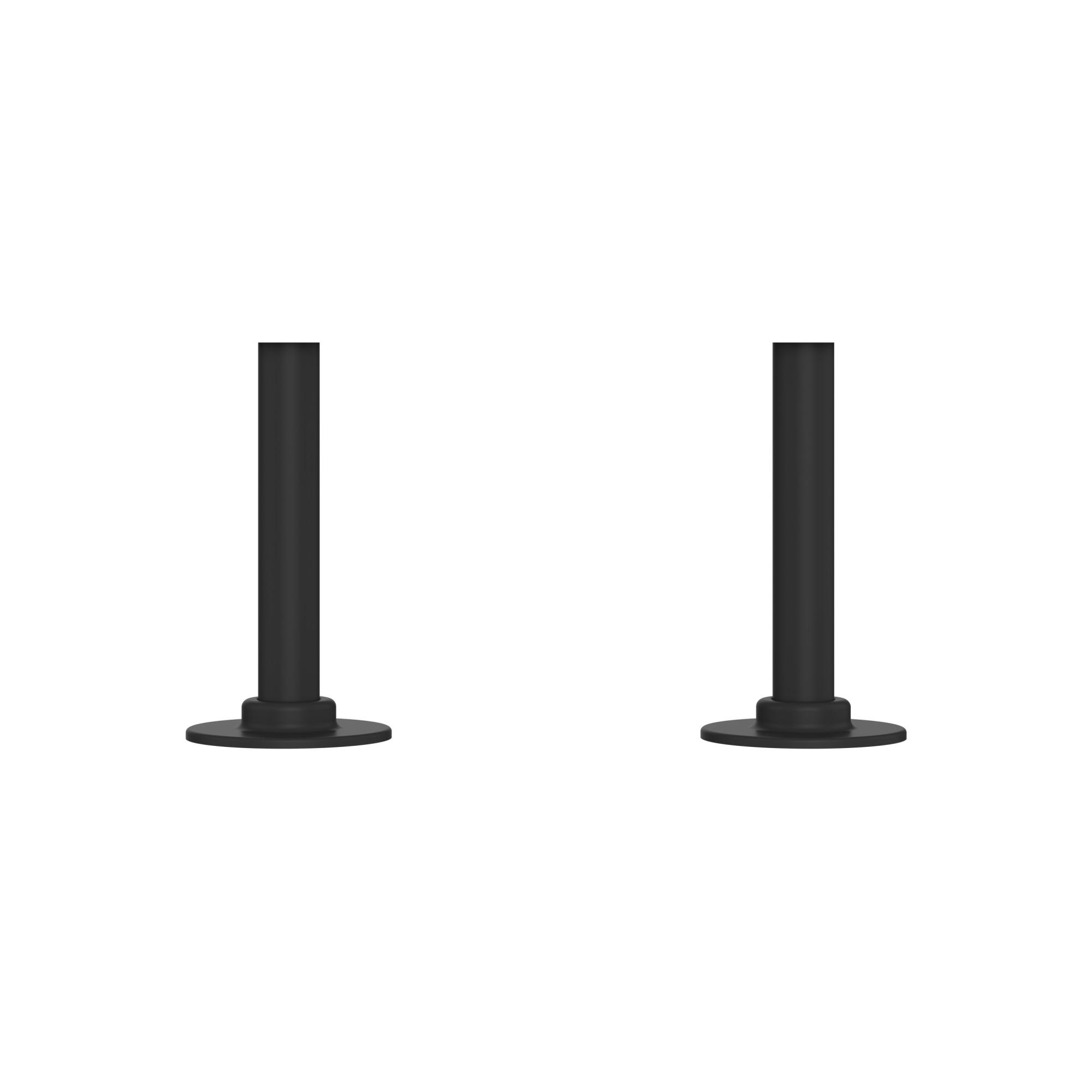 Black Pipe Connectors For Heated Towel Rails & Radiators (Pair) -15x100mm