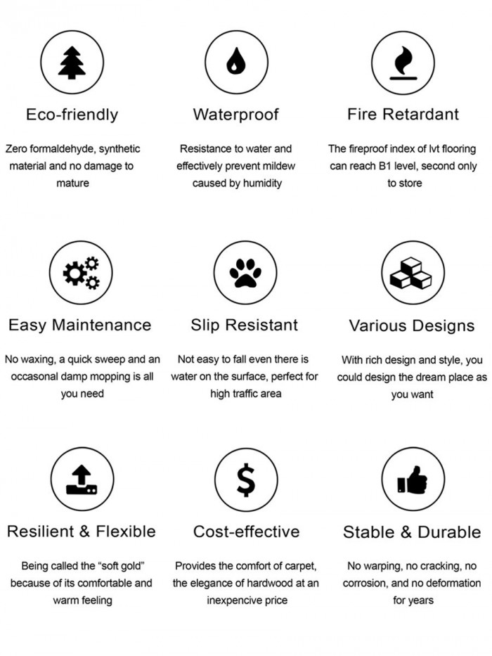 Concrete Light Click Vinyl Floor Tiles  - 935x465mm