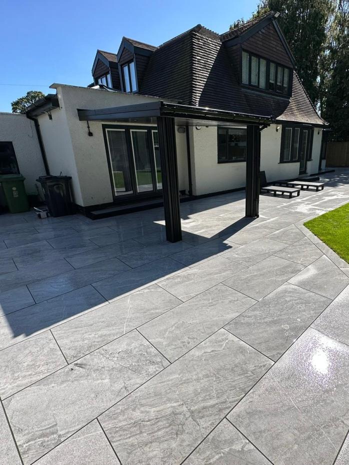 Agathos Grey Outdoor Porcelain Slabs - 1200x600x20mm