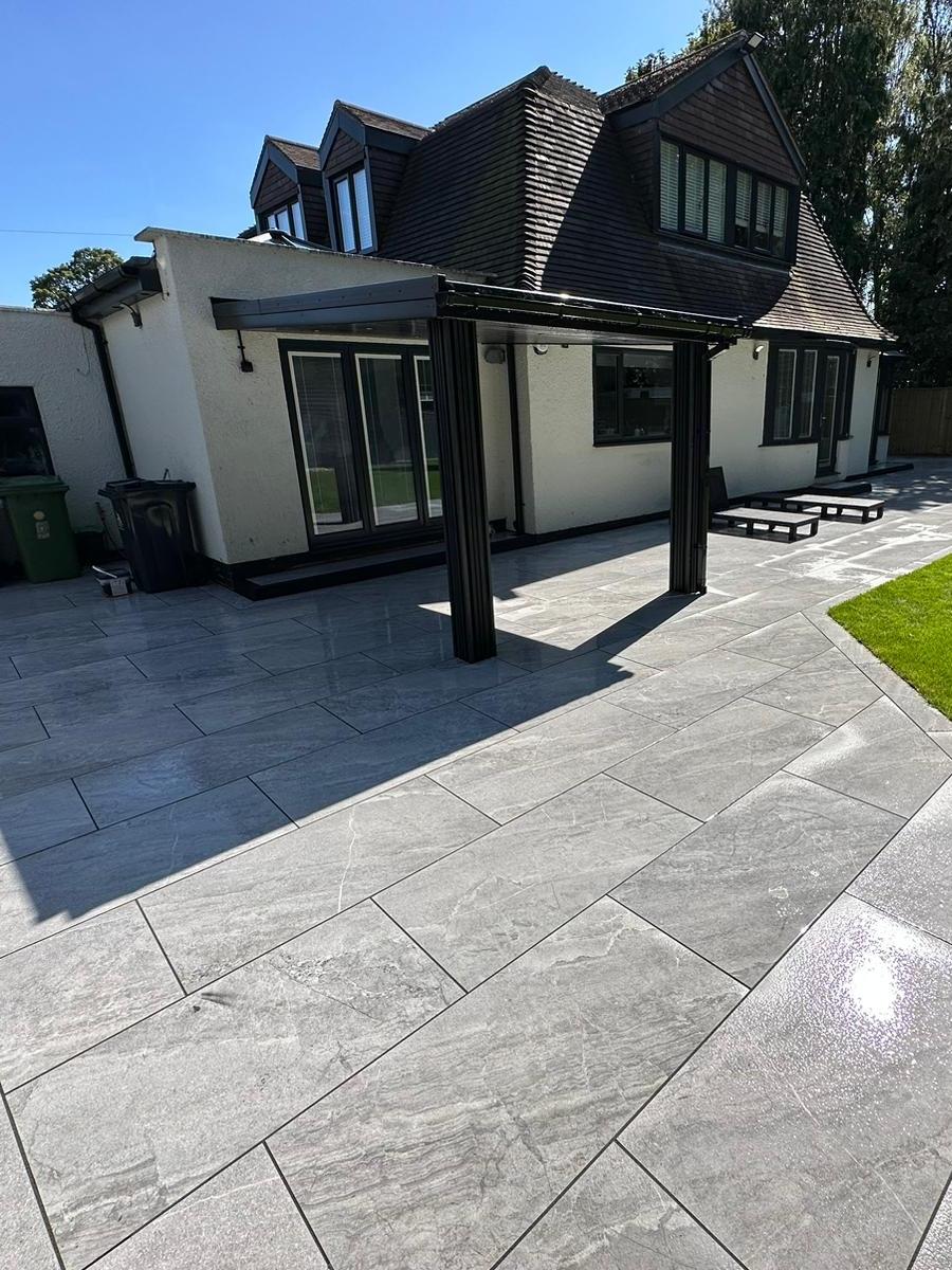 Agathos Grey Outdoor Porcelain Slabs - 1200x600x20mm