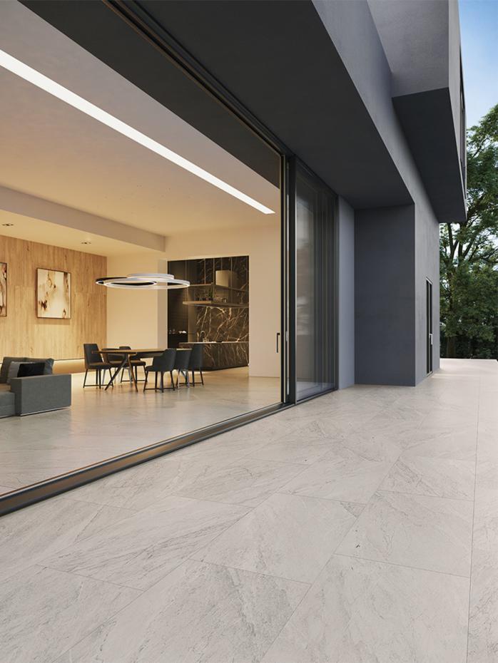 Agathos Grey Outdoor Porcelain Slabs - 1200x600x20mm