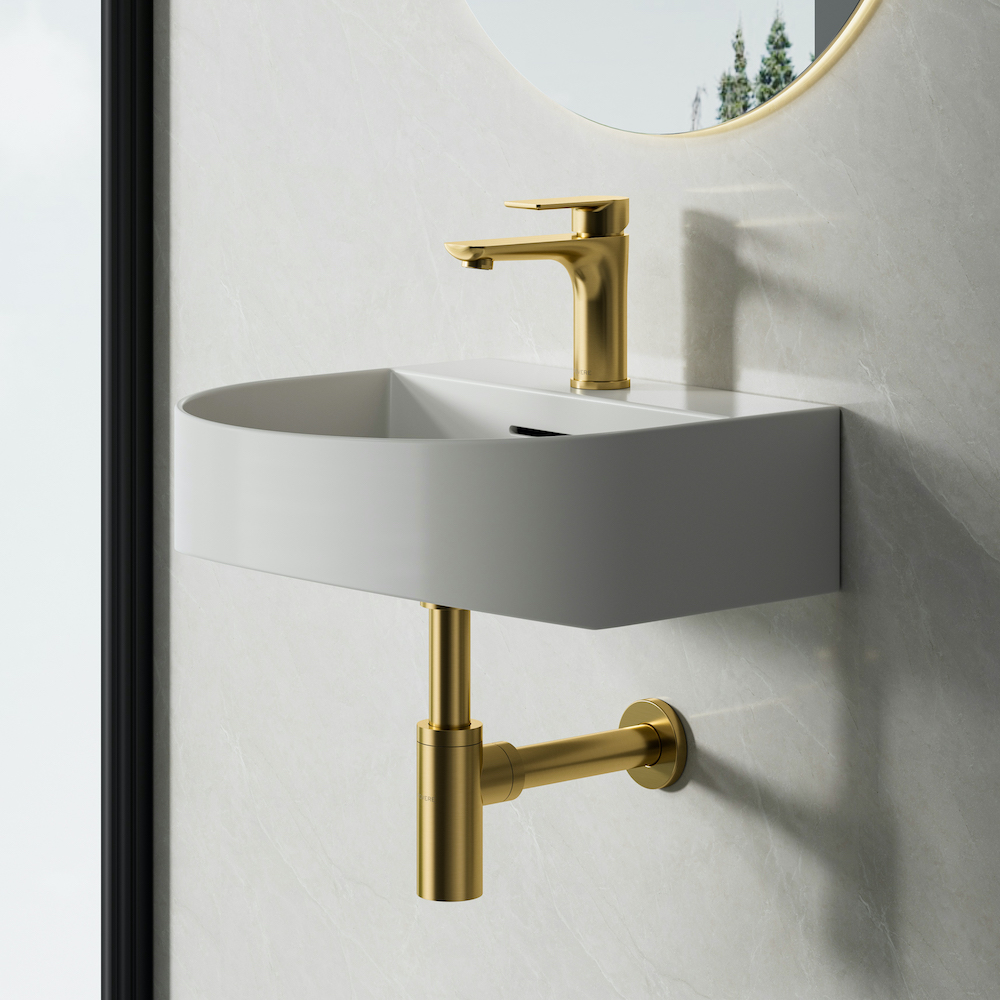 Alma Brushed Gold Basin Mixer Tap