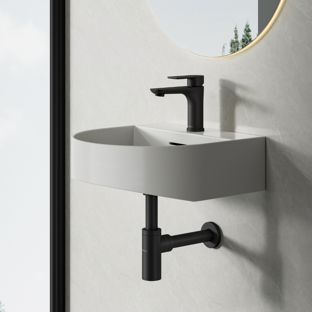 Alma Matt Black Basin Mixer Tap