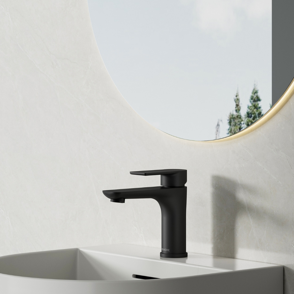 Alma Matt Black Basin Mixer Tap