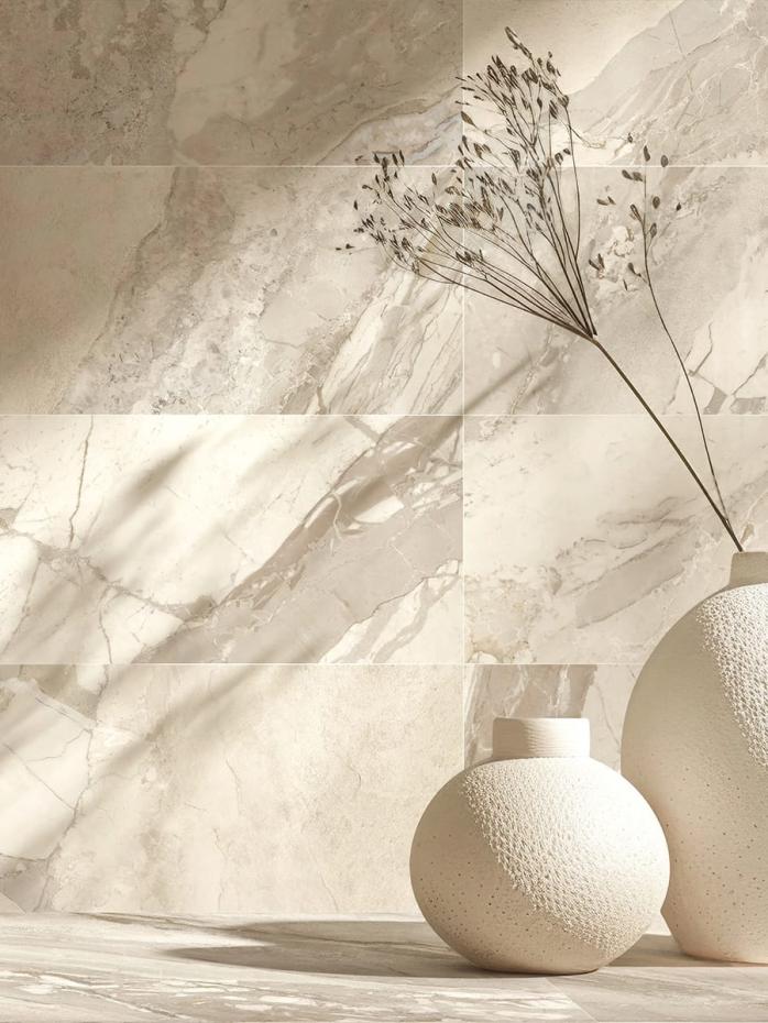 Almond Breccia Italian Matt Porcelain Tile - 1200x600mm