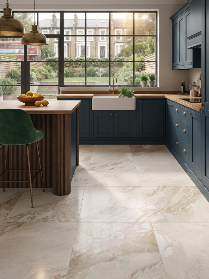 Almond Breccia Italian Matt Porcelain Tile - 1200x600mm