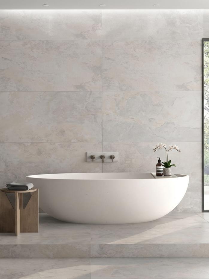Alpine Slate Pearl Porcelain Tile - 1200x600mm