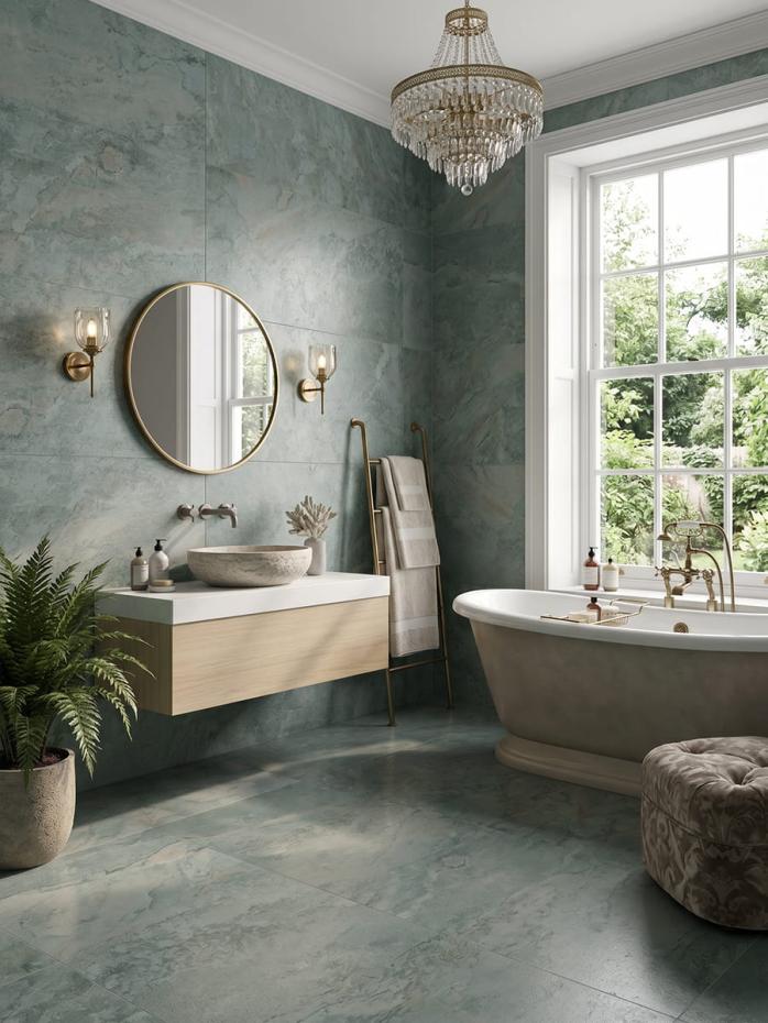 Alpine Slate Sage Porcelain Tile - 1200x600mm